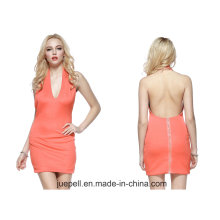 Skinny Sexy Tiefe V-Ausschnitt Backless Paket Buttocks Abendkleid